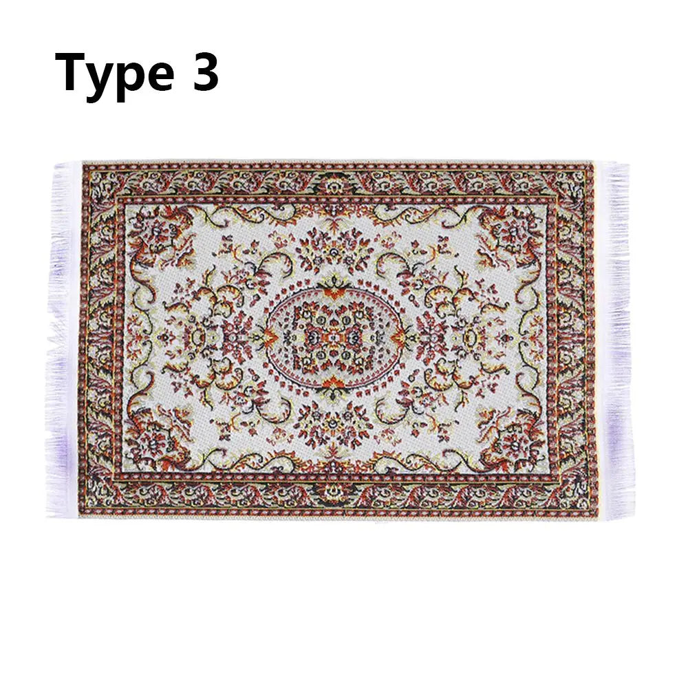 1:12 Scale Turkish Style Miniature Dollhouse Carpet – Floor Covering for Playing House & Doll Accessories