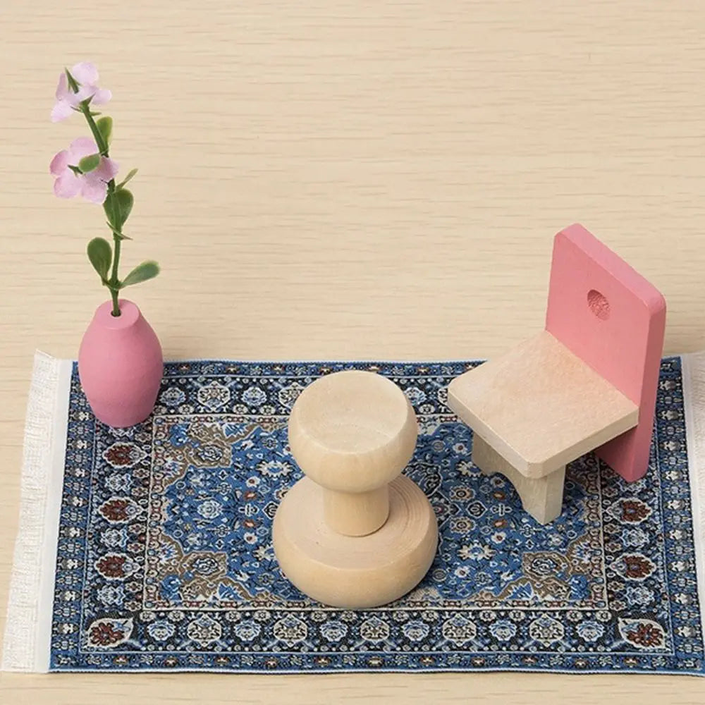 1:12 Scale Turkish Style Miniature Dollhouse Carpet – Floor Covering for Playing House & Doll Accessories